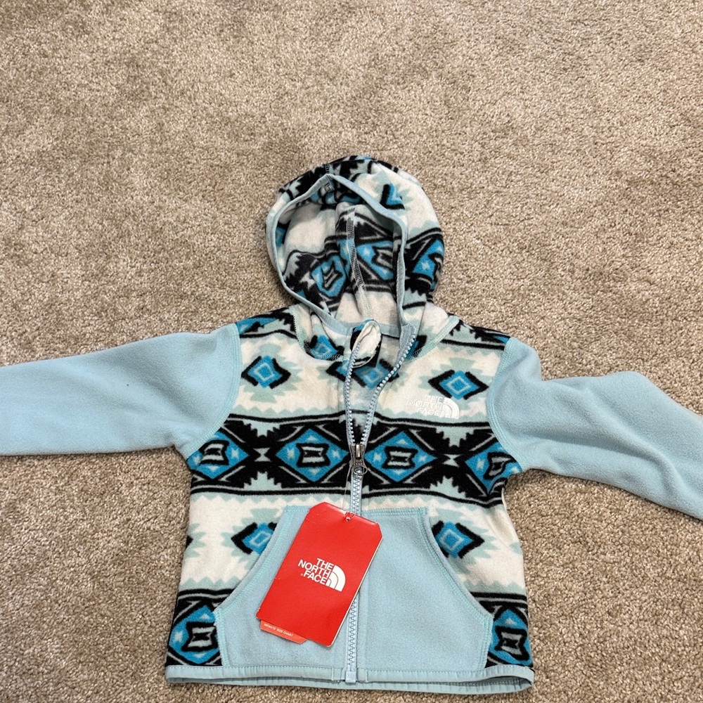 The North Face Kids' Blue and Black Patterned Hoodie